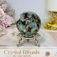 Rare Aquamarine & Pink Tourmaline Sphere on Stand 231g