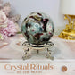 Rare Aquamarine & Pink Tourmaline Sphere on Stand 231g