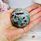 Rare Aquamarine & Pink Tourmaline Sphere on Stand 231g
