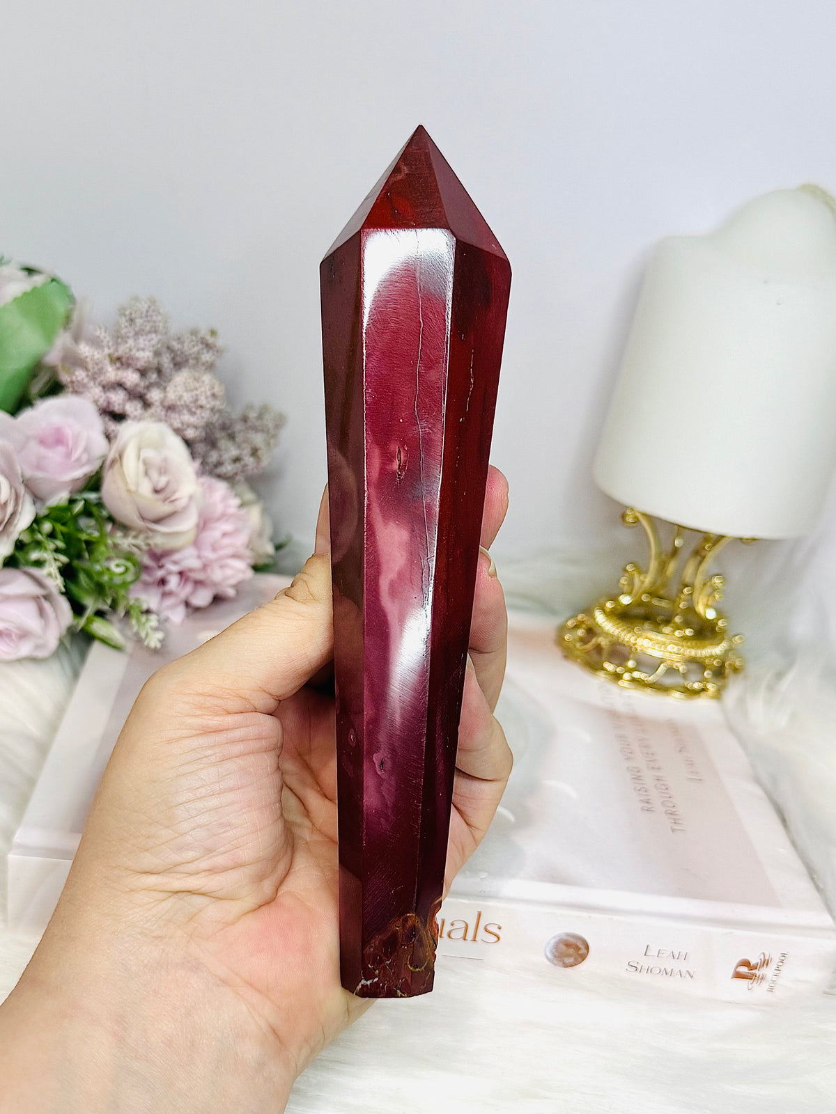 Large Mookaite Jasper Wand | Tower on Stand 19.5cm