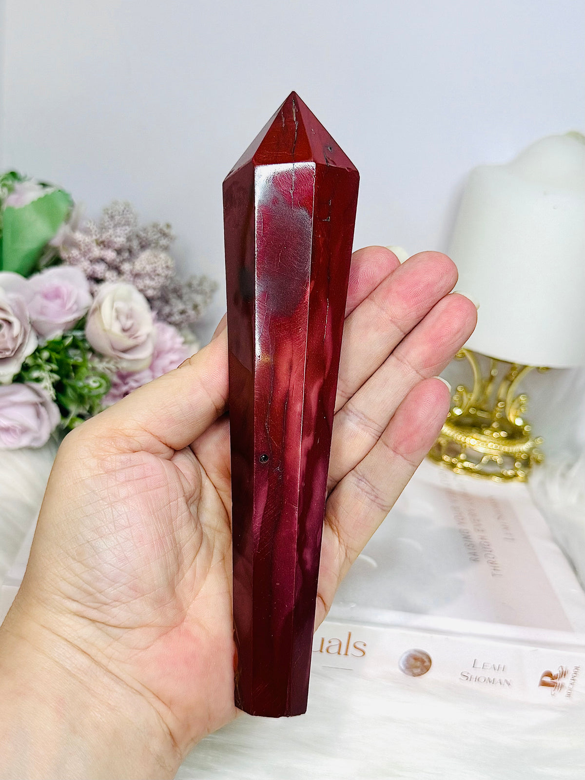 Large Mookaite Jasper Wand | Tower on Stand 19.5cm