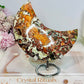 Large Money Agate Moon On Stand 366g 13.5cm