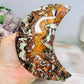 Large Money Agate Moon On Stand 366g 13.5cm