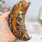 Large Money Agate Moon On Stand 366g 13.5cm