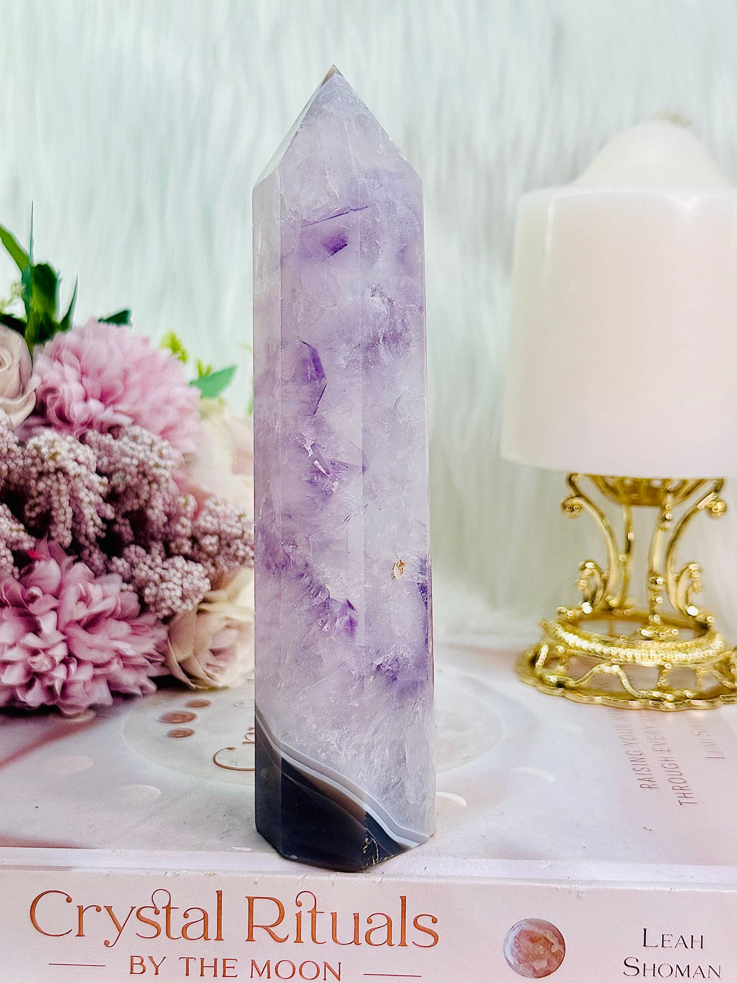 Wow! What A Beauty!! Stunning 16cm Tall Amethyst Agate Tower From Uruguay