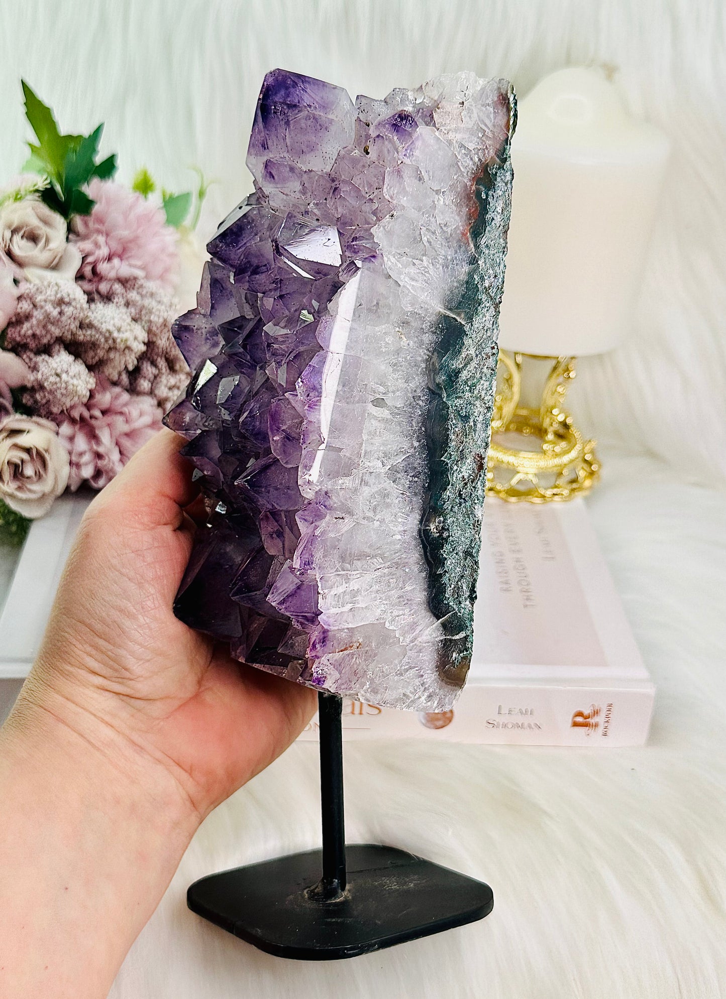 WOW!!!! Classy & Fabulous Large 1.4KG 22cm High Grade Chunky Amethyst Agate Cluster On Stand From Brazil ~ A Truly Exquisite Piece