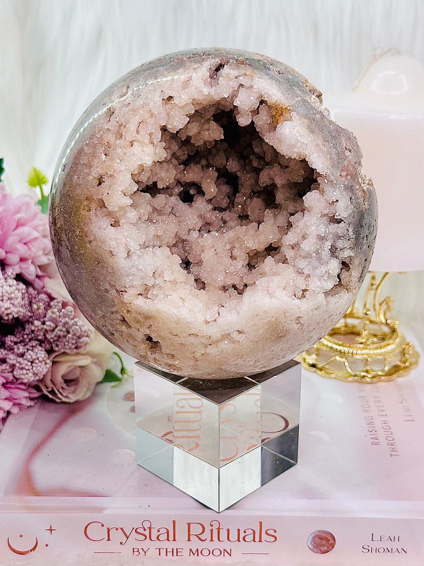 ⚜️ SALE ⚜️ ⭐️ SHE IS THE QUEEN OF SPHERES ⭐️ WOW!!! Classy & Fabulous HUGE 1.72KG 12cm Sparkling Stunning Pink Amethyst Druzy Sphere From Brazil Comes With A Stand (The stand in pic is display only)