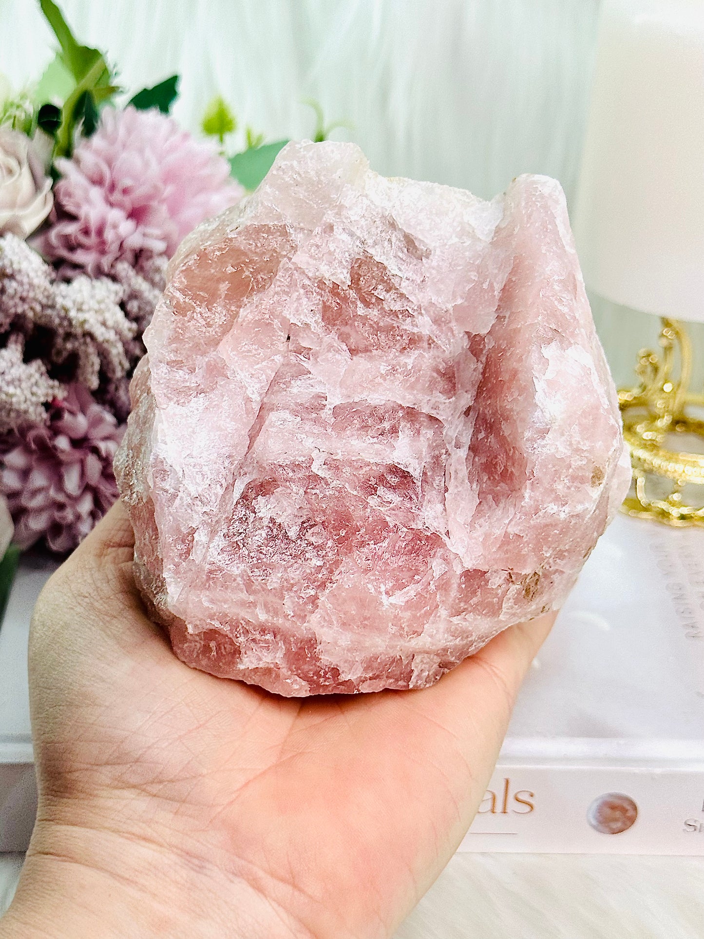 Large Natural Rose Quartz Raw Crystal Chunk 857grams