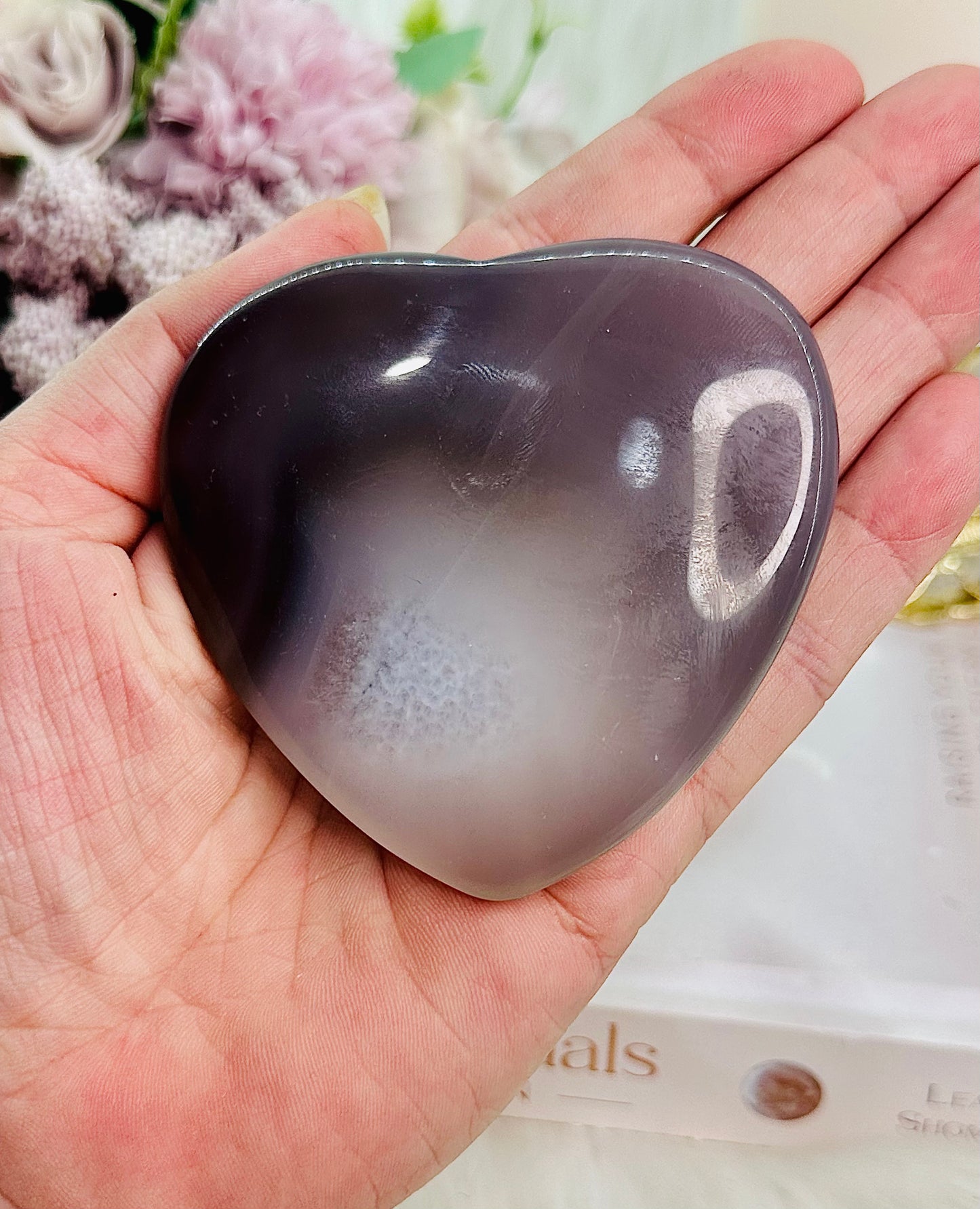 Gorgeous Druzy Agate Heart Carving
