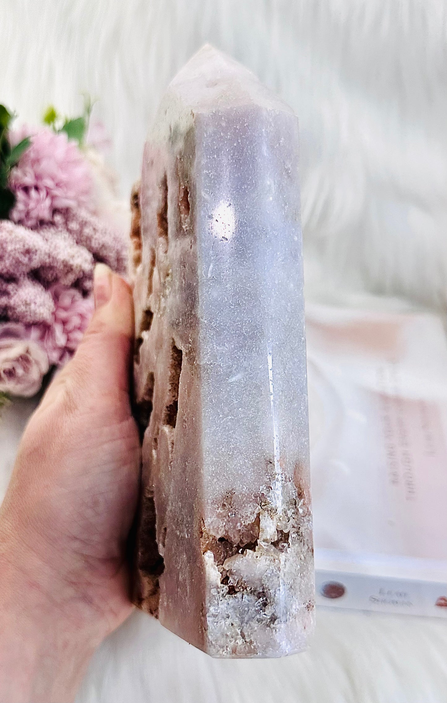 ⚜️ SALE ⚜️Fabulous New Large 1.42KG 20cm Tall Druzy Pink Amethyst Tower From Uruguay Absolutely Incredible