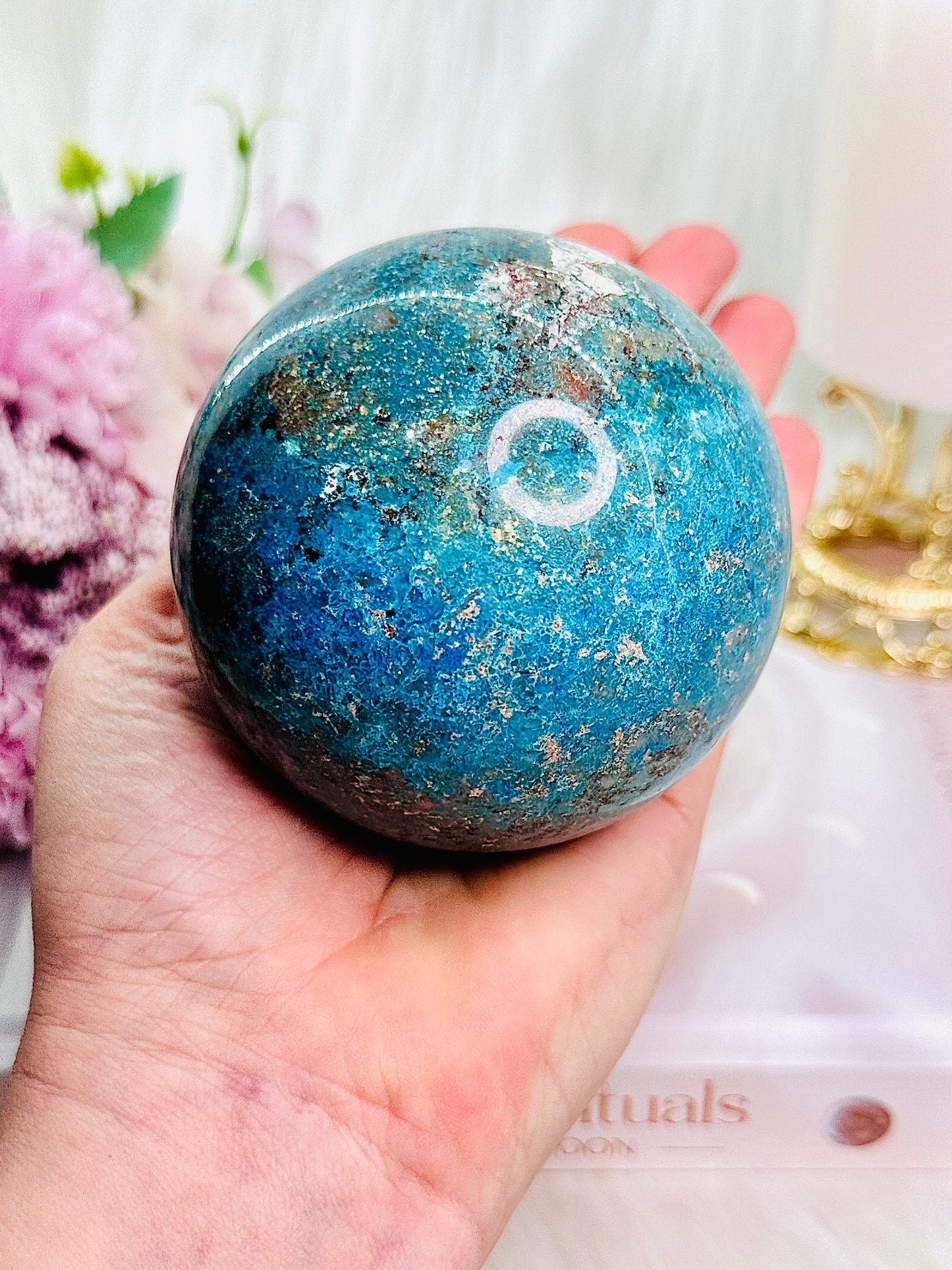 Harmony & Wisdom ~ Wow!!! Absolutely Gorgeous Large 578gram Chrysocolla Shpere From Chile On Stand