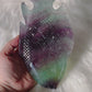 WOWWW!!!! Absolutely Magnificent Huge 23cm 784gram Carved Perfection Stunning Rainbow Fluorite Fish ~ What A Masterpiece