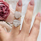 ⚜️ SALE ⚜️ Rose Quartz Heart Rings Silver Plated & Adjustable