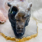 INCREDIBLE HUGE 2.49KG DRUZY AGATE AMETHYST LION HEAD CARVING - ABSOLUTE MASTERPIECE!!! $899 x