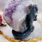 INCREDIBLE HUGE 2.49KG DRUZY AGATE AMETHYST LION HEAD CARVING - ABSOLUTE MASTERPIECE!!! $899 x