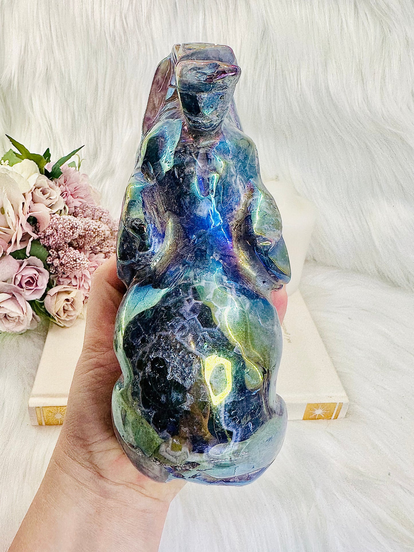 ⚜️ SALE ⚜️Fabulous Statement Piece !!!! Stunning Huge 1.34KG Chunky Angel Aura Dream Amethyst Elephant Carved To Perfection