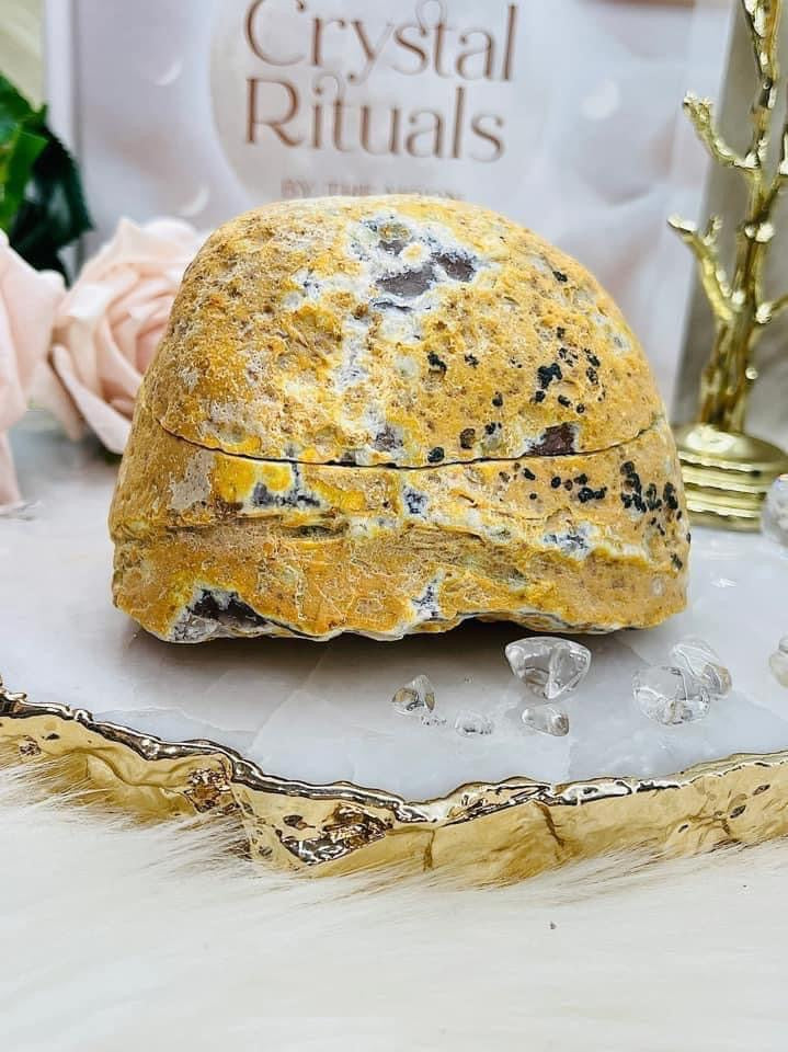 ⚜️ SALE ⚜️Amazing Chunky Druzy Agate Crystal Jewellery Box From Brazil